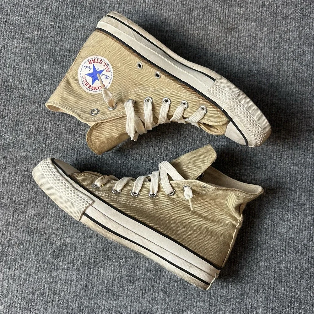 Vintage Converse Shoes Mens Size 5 Beige Chuck Taylor All Star 2 USA High Top